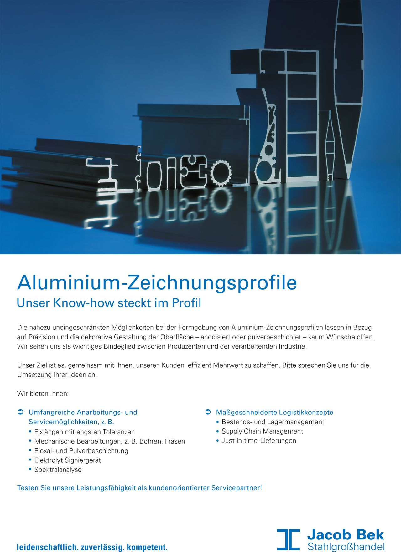 Flyer Aluminium-Zeichnungsprofile